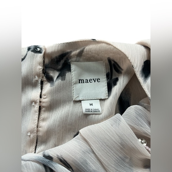 Maeve x Anthropologie Long-Sleeve Pleated Peasant Blouse Medium - Picture 10 of 10